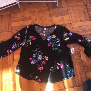 a beautiful long sleeve floral blouse